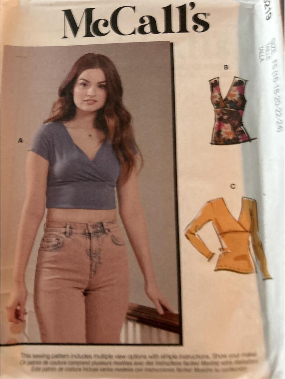 McCall's M8219 Sewing Pattern for Women's Wrap Tops